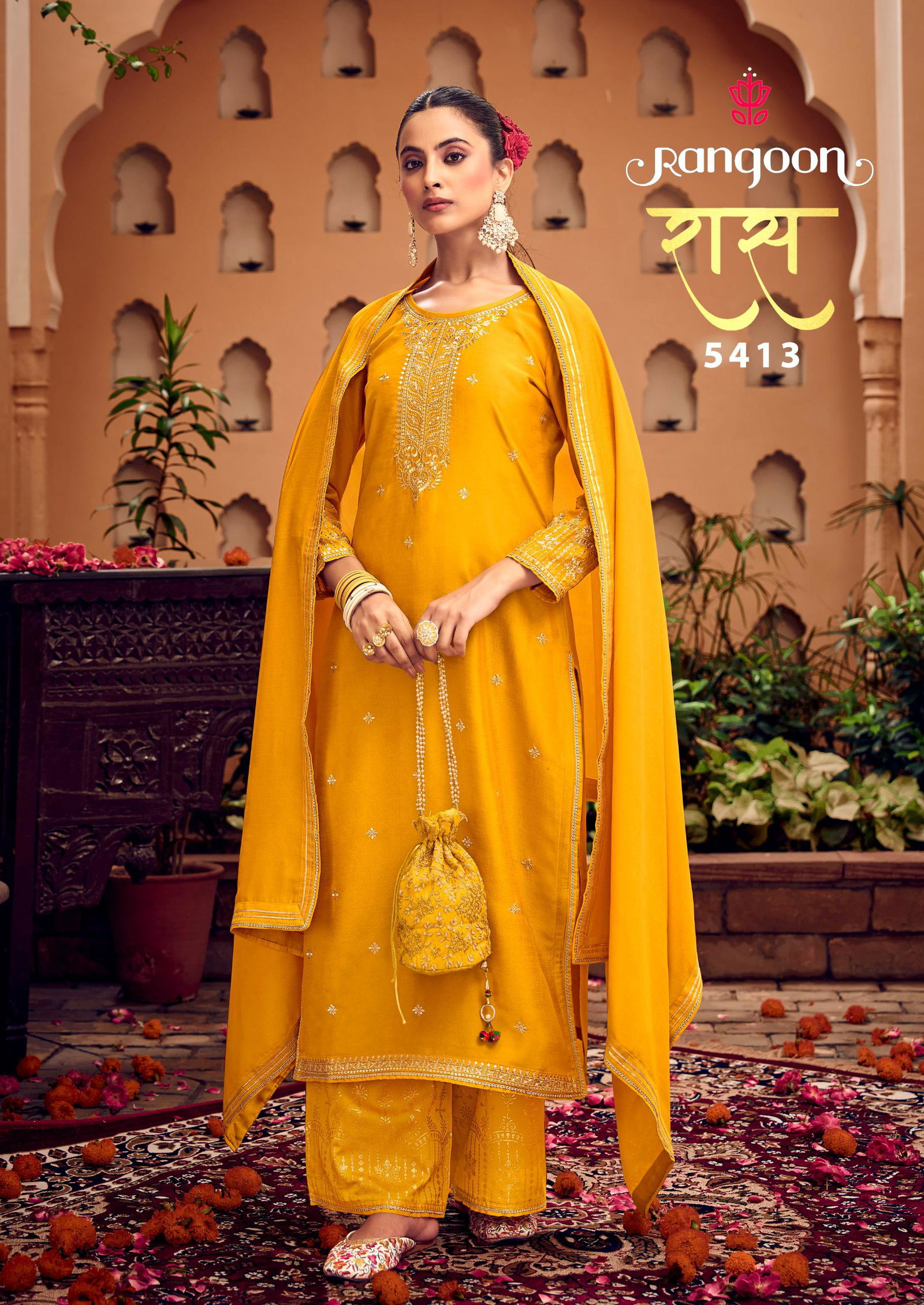 Ras By Rangoon Heavy Work Silk Designer Readymade Suits Suppliers In India